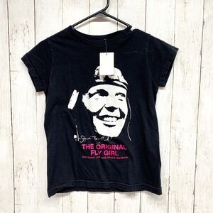 Smithsonian The Original Fly Girl T-Shirt Womens Size S Black Graphic Cotton Tee